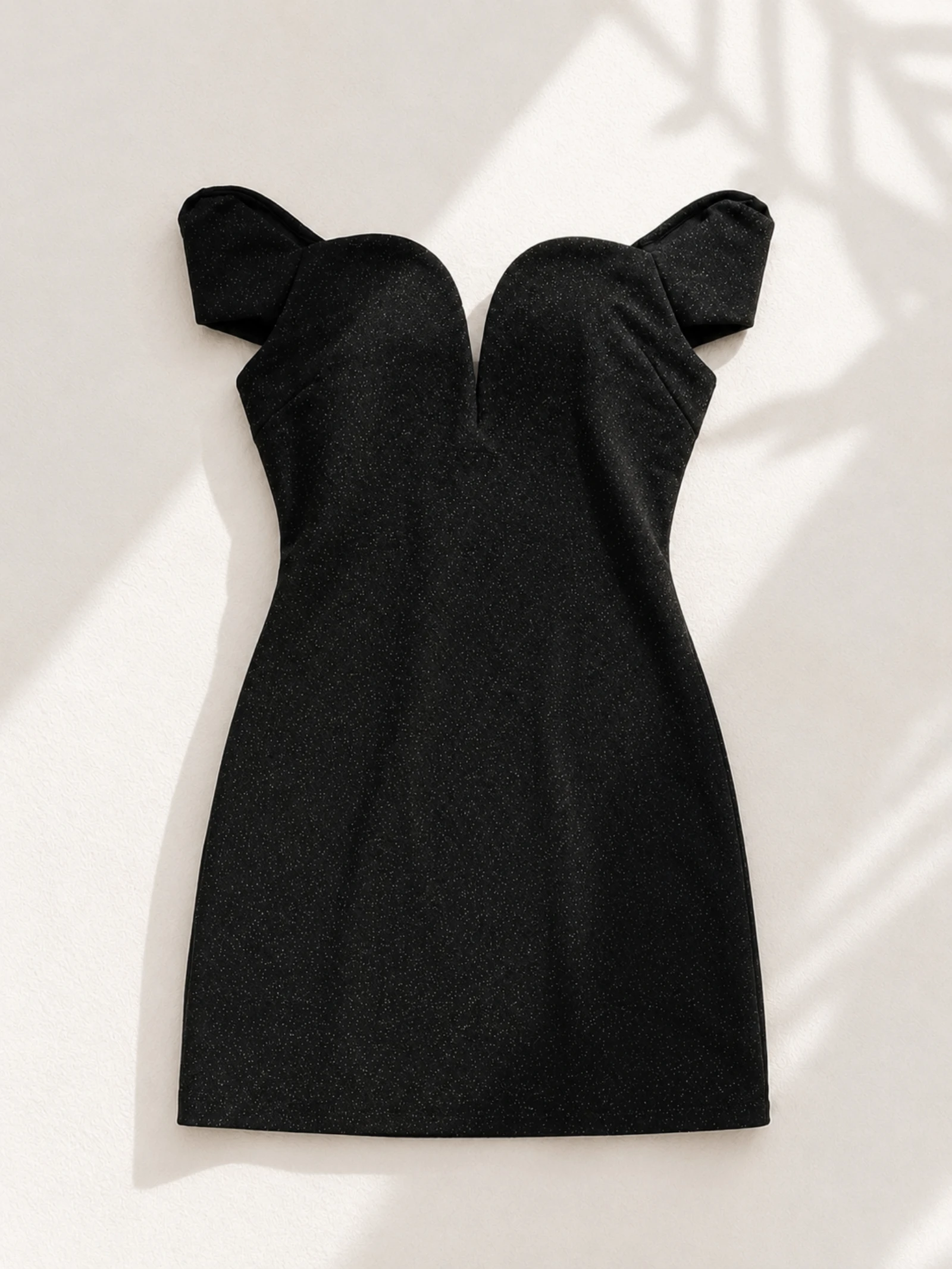 Vestido negro glitter fiesta – Italy – talla única elegante